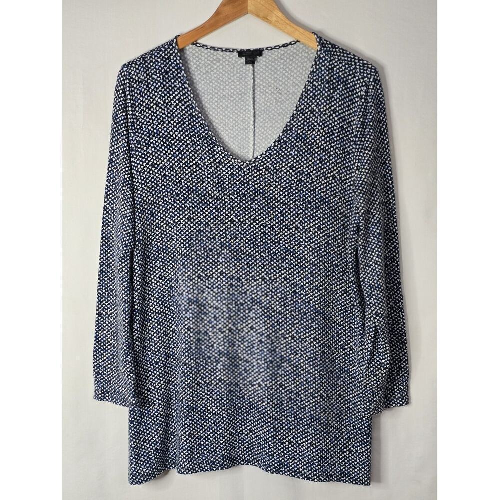 J Jill Wearever Collection Womens Top Rayon Blend Multicolor Long Sleeve Sz Lp
